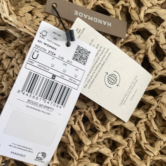 MANGO NWT Handmade Straw Large Tote Beach Bag - Picture 5 of 12